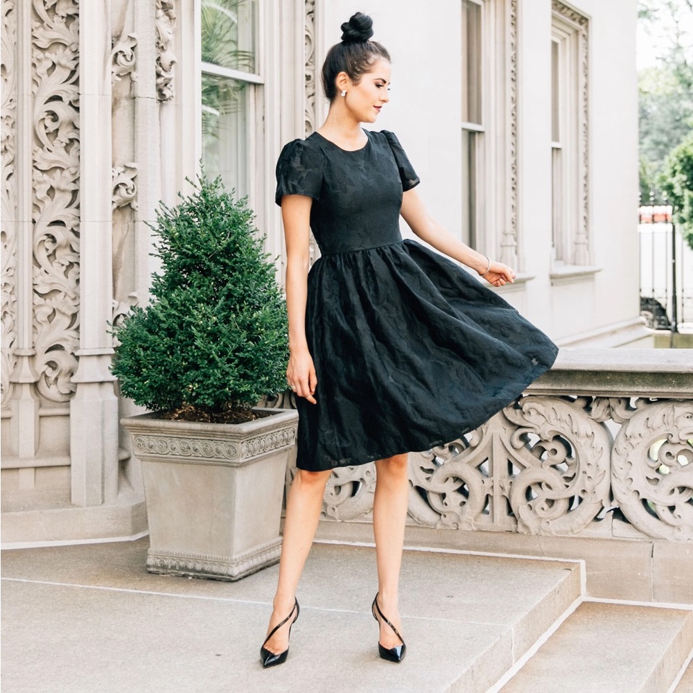 Rachel Parcell Black Floret Organza Dress NWOT